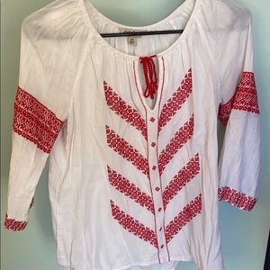 Lucky brand XS white with red detail